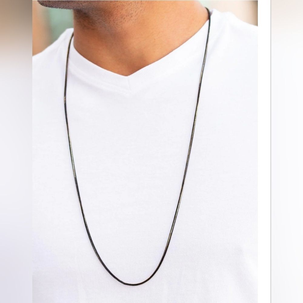 Paparazzi Mixed Mayhem Black and Gold Snake Chain Necklace
